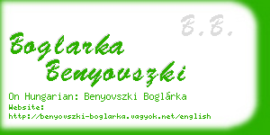 boglarka benyovszki business card